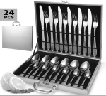 Set tacamuri din inox 24 piese,TRENDY’S,crom, 7202, trendysanitary.ro