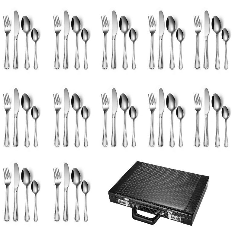 Set tacamuri din inox, 48 piese cu diplomat, TRENDY’S, 2356, trendysanitary.ro