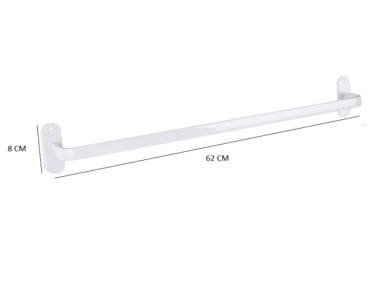 Suport simplu pentru prosop, din aluminiu, TRENDY’S,alb Mat 62 cm X 8 cm, 3017, trendysanitary.ro