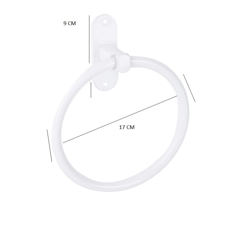 Suport prosop tip inel, prindere pe perete,alb Mat 17cm X 9cm, 9167, trendysanitary.ro