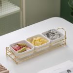 Tava fructe, cu trei compartimente,auriu, 7990, trendysanitary.ro