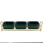 Tava fructe, cu trei compartimente,verde-auriu, 3448, trendysanitary.ro