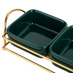 Tava fructe, cu trei compartimente,verde-auriu, 8674, trendysanitary.ro