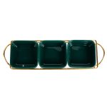 Tava fructe, cu trei compartimente,verde-auriu, 9509, trendysanitary.ro