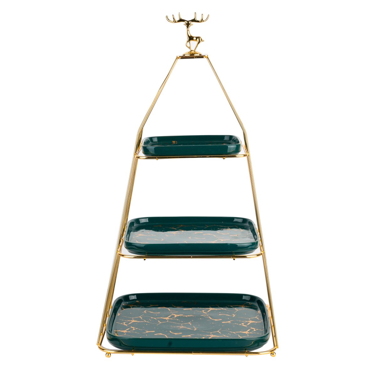 Tava fructe, cu trei nivele,verde-gold, 4631, trendysanitary.ro
