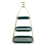 Tava fructe, cu trei nivele,verde-gold, 6717, trendysanitary.ro
