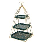 Tava fructe, cu trei nivele,verde-gold, 990, trendysanitary.ro