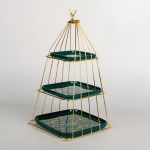 Tava fructe, cu trei nivele,verde-gold, 169, trendysanitary.ro
