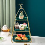 Tava fructe, cu trei nivele,verde-gold, 7278, trendysanitary.ro