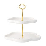 Tava fructe/gustari, cu doua nivele alb-gold, 1616, trendysanitary.ro