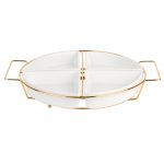 Tava fructe TRENDY’S, cu patru compartimente ,alb-auriu, 1349, trendysanitary.ro