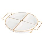 Tava fructe TRENDY’S, cu patru compartimente ,alb-auriu, 7005, trendysanitary.ro