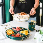Tava fructe TRENDY’S, cu patru compartimente ,alb-auriu, 3795, trendysanitary.ro