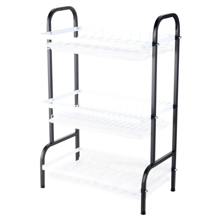 Suport vesela TRENDY’S, cu trei  nivele, alb-negru, 61 X 23,5 X 42cm, 2177, trendysanitary.ro
