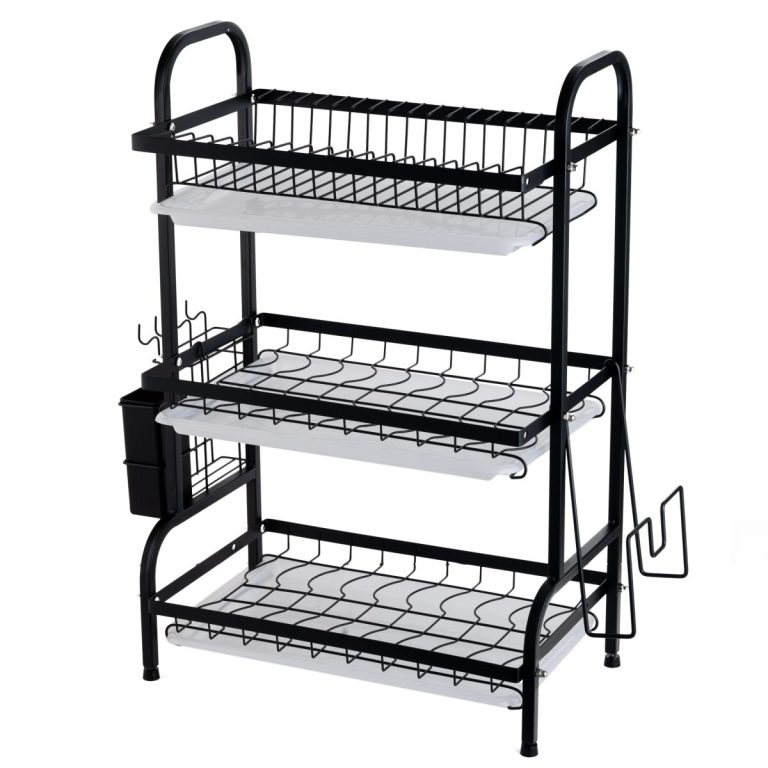 Suport vesela, cu trei nivele, negru, 61 X 23,5 X 42cm, 4278, trendysanitary.ro