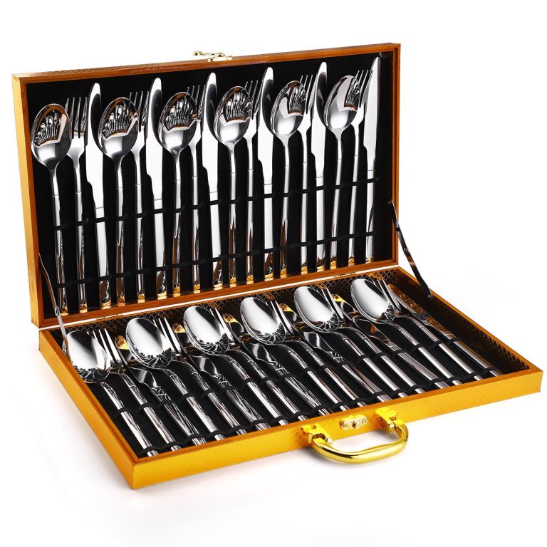 Set tacamuri din inox 36 piese, pentru 12 persoane TRENDY’S, luxury edition, 4340, trendysanitary.ro