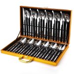 Set tacamuri din inox 36 piese, pentru 12 persoane TRENDY’S, luxury edition, 2506, trendysanitary.ro