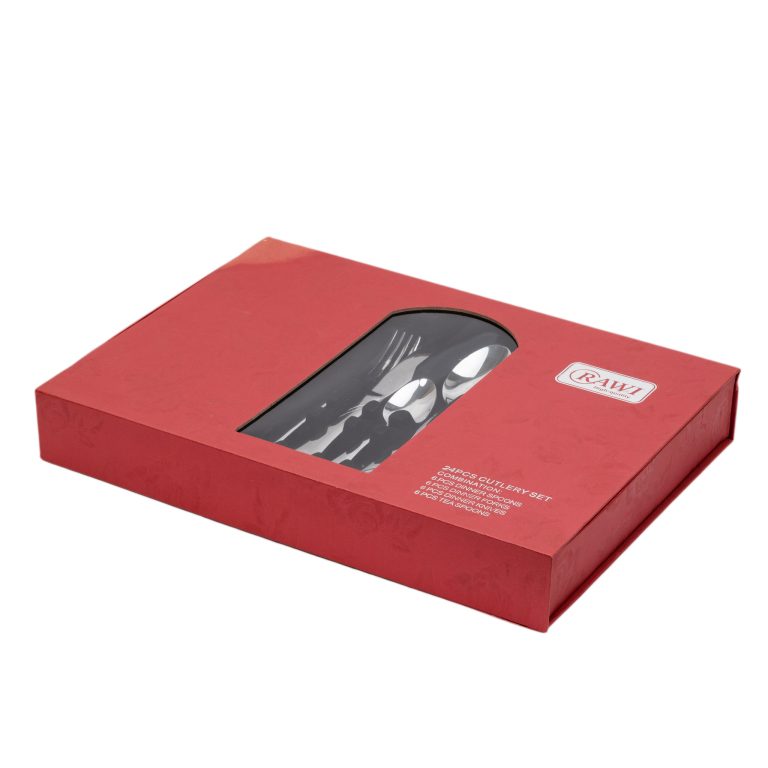 Set 24 tacamuri cu model,stainless stell,pentru 6 persoane,RAWI-005,crom, 1523, trendysanitary.ro