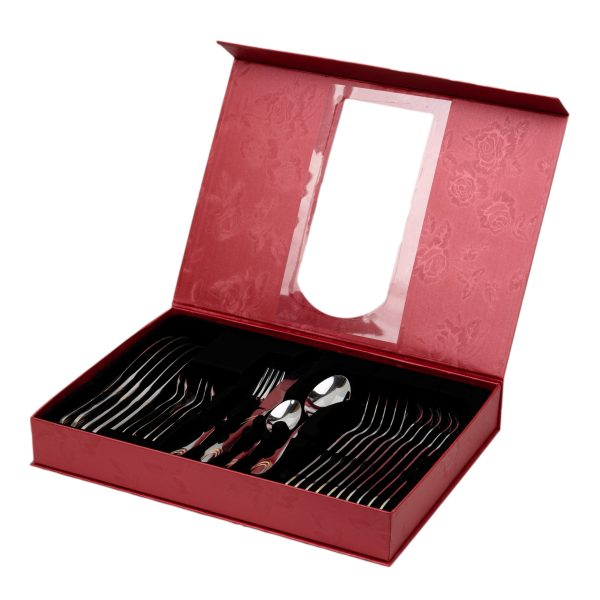 Set 24 tacamuri cu model,stainless stell,pentru 6 persoane,RAWI-003,gold, 147, trendysanitary.ro