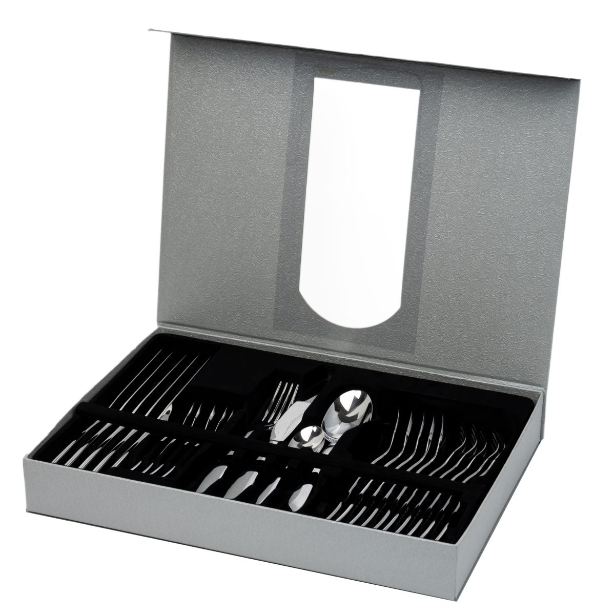 Set 24 tacamuri,stainless stell,pentru 6 persoane,RAWI-001,crom, 3268, trendysanitary.ro