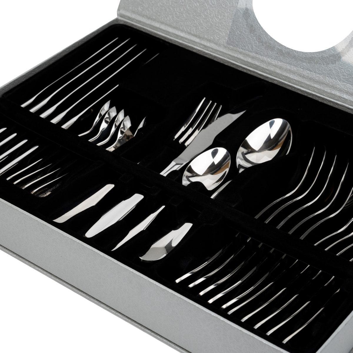 Set 24 tacamuri,stainless stell,pentru 6 persoane,RAWI-001,crom, 9080, trendysanitary.ro