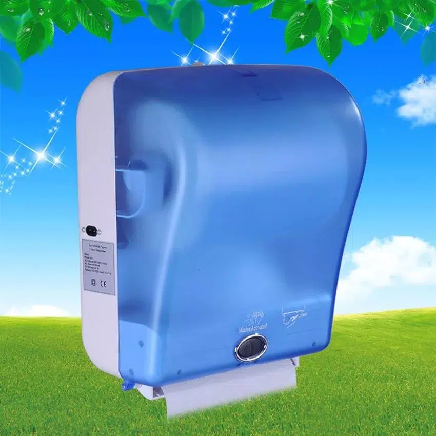 Dispenser autoMat prosoape de hartie,TRENDY’S, alb-blue, 3630, trendysanitary.ro