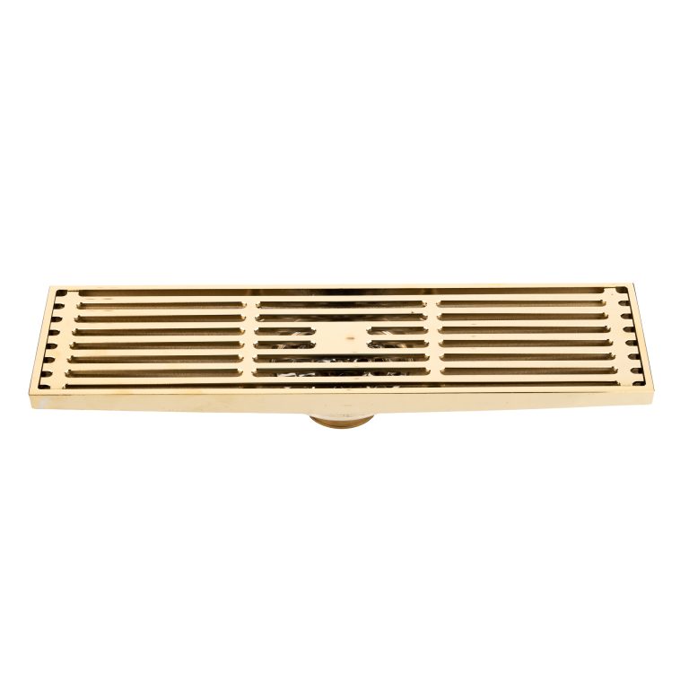 Sifon pardoseala, gold, 30 X 8 cm, iesiere pe 40 mm antimiros, 4262, trendysanitary.ro