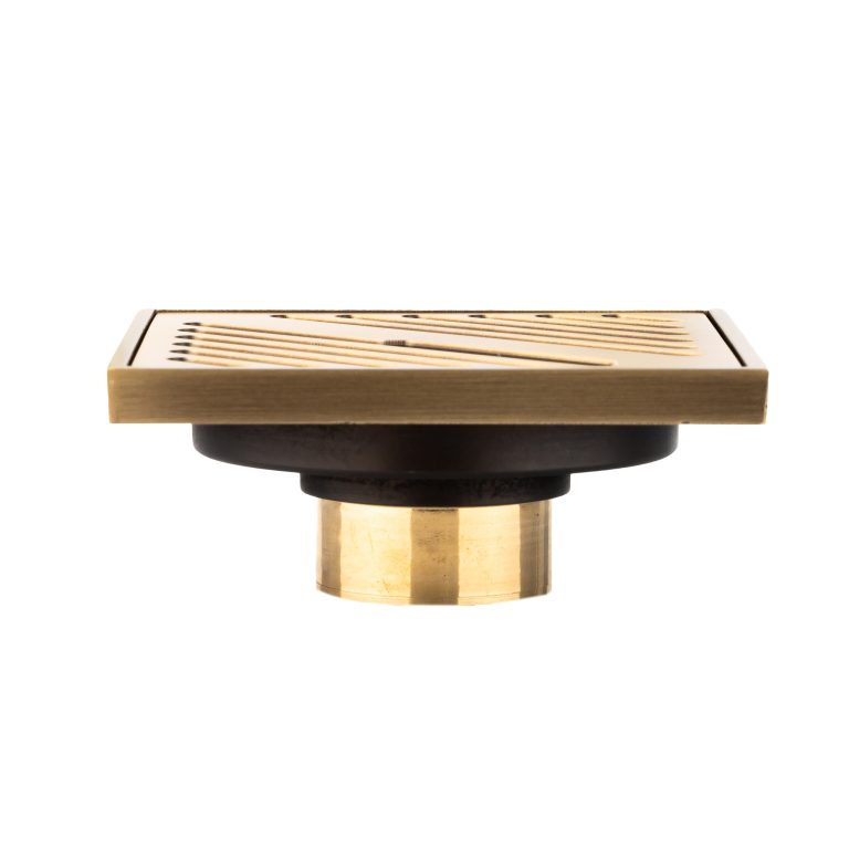 Sifon pardoseala 10×10 cm, iesire pe 40 mm, bronz antichizat, 4909, trendysanitary.ro