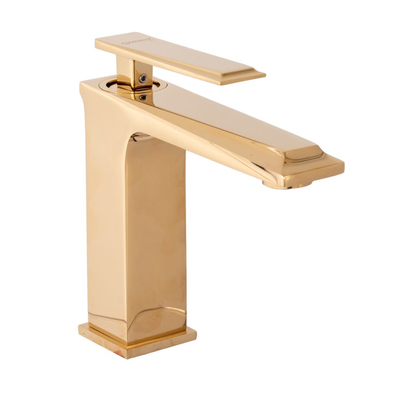 Baterii chiuveta baie, Baterie lavoar TRENDY’S, montare chiuveta baie, gold, trendysanitary.ro