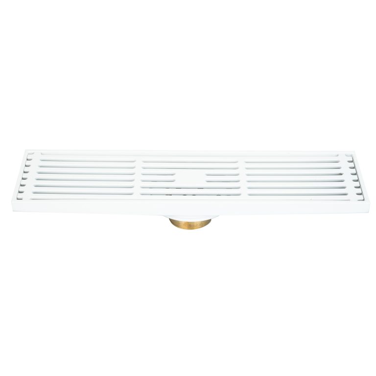 Sifon pardoseala, alb Mat 30 X 8 cm, iesire pe 40 mm antimiros, 5858, trendysanitary.ro