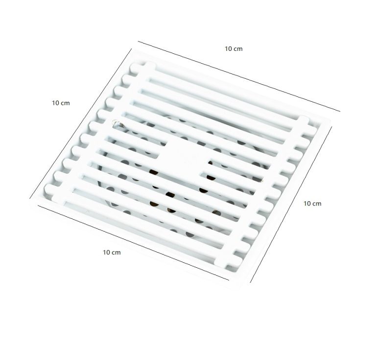 Sifon pardoseala, alb Mat10X10 cm, iesire pe 40 mm antimiros, 8469, trendysanitary.ro