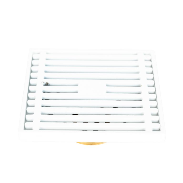 Sifon pardoseala, alb Mat10X10 cm, iesire pe 40 mm antimiros, 9083, trendysanitary.ro