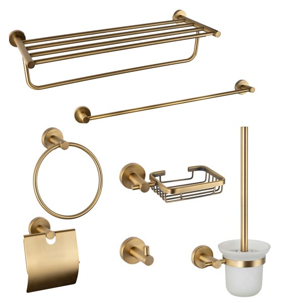 Set sapte piese accesorii baie, TRENDY’S, bronz antichizat, 6866, trendysanitary.ro