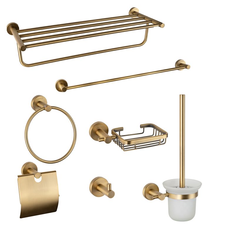 Seturi accesorii baie, Set sapte piese accesorii baie, TRENDY’S, bronz antichizat, trendysanitary.ro