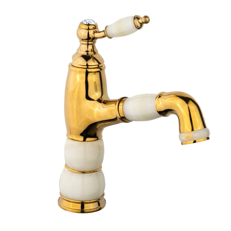 Baterie lavoar inaltime medie para dus extractabila, jade-gold, TRENDY’S, 4817, trendysanitary.ro