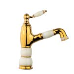 Baterie lavoar inaltime medie para dus extractabila, jade-gold, TRENDY’S, 5885, trendysanitary.ro