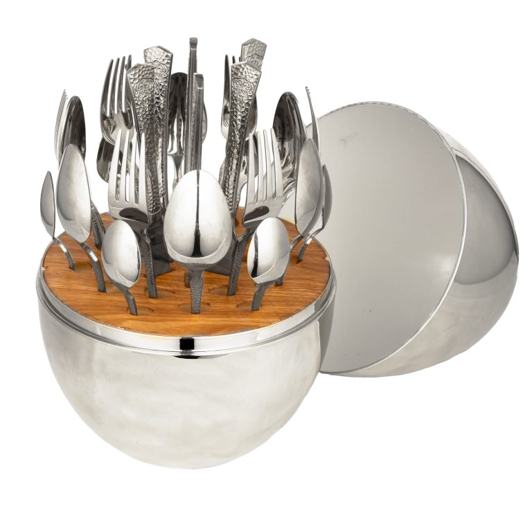 Set tacamuri din inox, 24 de piese, cu suport tip-ou, RAWI-25EG-C, 4962, trendysanitary.ro