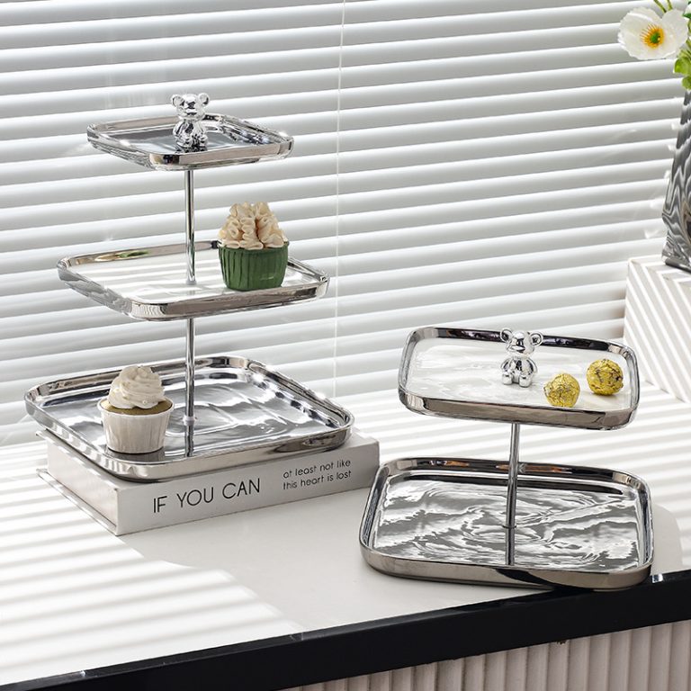 Tava fructe, cu trei nivele, aspect satinat, 32X25X20.5X15 CM, 9307, trendysanitary.ro