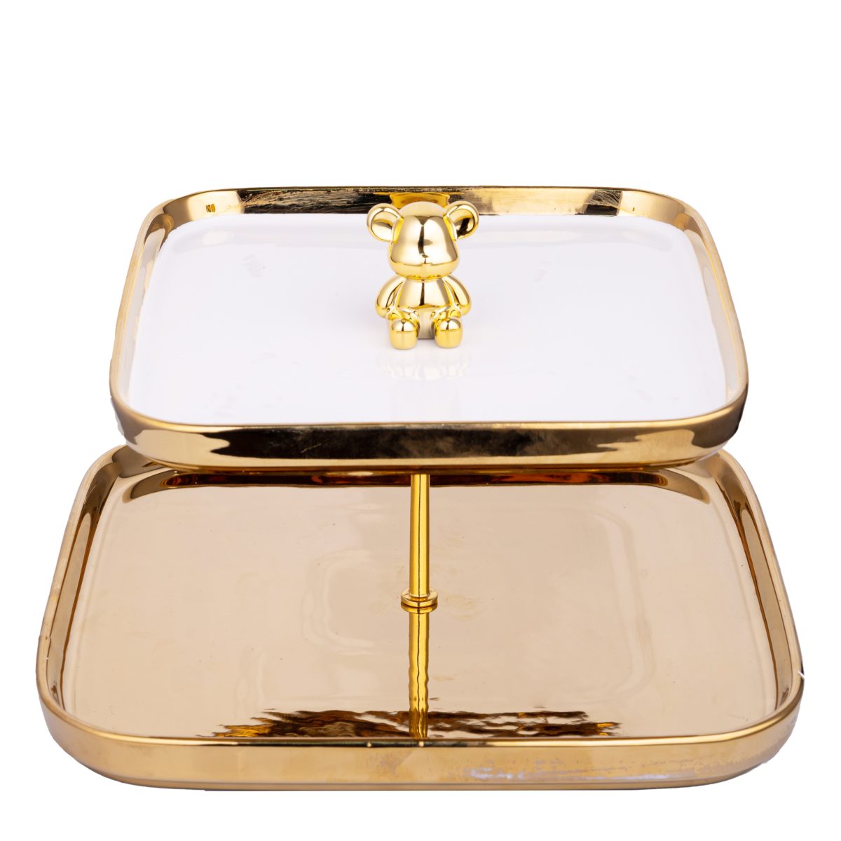 Tava fructe, cu doua nivele, gold,18,5X20.5X25 CM, 2524, trendysanitary.ro