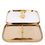 Tava fructe, cu doua nivele, gold,18,5X20.5X25 CM, 9634, trendysanitary.ro
