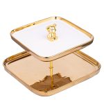 Tava fructe, cu doua nivele, gold,18,5X20.5X25 CM, 8820, trendysanitary.ro