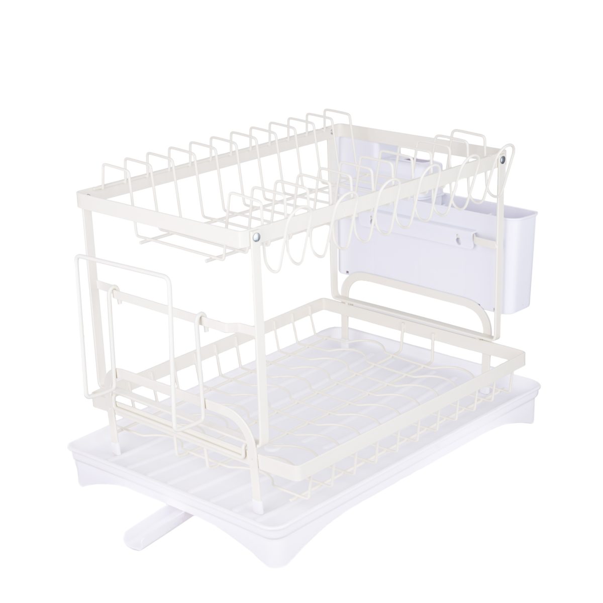 Suport vesela cu doua nivele, cu suport tacamuri, alb, 29X42X29 CM, 9399, trendysanitary.ro