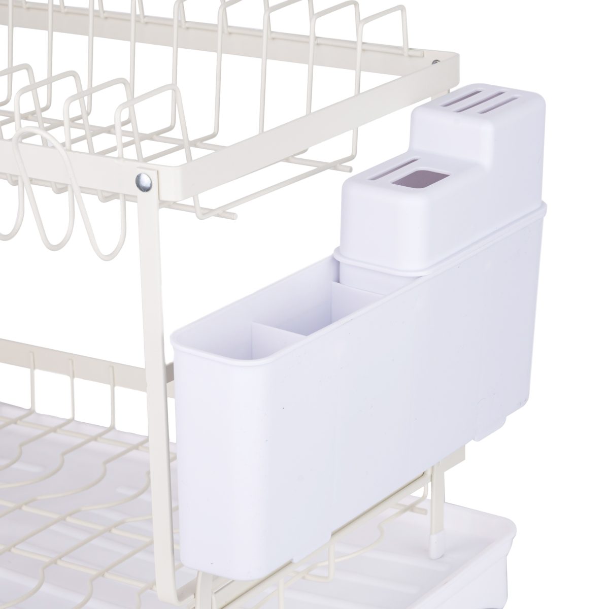 Suport vesela cu doua nivele, cu suport tacamuri, alb, 29X42X29 CM, 6629, trendysanitary.ro
