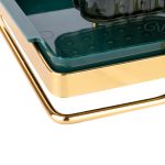 Suport tacamuri, cu doua recipiente, gold 10.5X21X16 CM, 3894, trendysanitary.ro