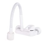 Baterie bucătărie TRENDY’S, montare pe perete, pipă flexibilă, perlator 2 funcții, 9012, trendysanitary.ro