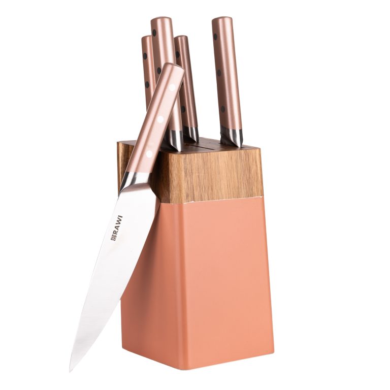 Set cinci cutie cu suport din lem RAWI-608, 5969, trendysanitary.ro