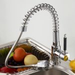 Baterie Bucătărie Cromată – Pară de Duș Extractabilă, 1190, trendysanitary.ro