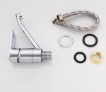 Baterie bucătărie TRENDY’S, pipă medie mobilă, finisaj crom lucios, 5568, trendysanitary.ro