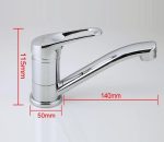 Baterie bucătărie TRENDY’S, pipă medie mobilă, 6397, trendysanitary.ro