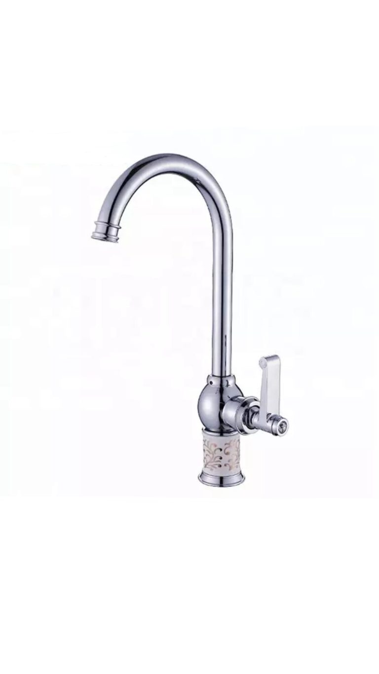 Baterie bucătărie lebădă crom lucios, corp ceramic, TRENDY S, 9807, trendysanitary.ro